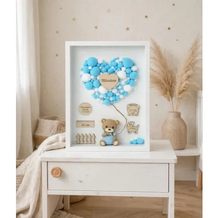 PAMIĄTKA CHRZTU ŚWIĘTEGO RAMKA 3D Z METRYCZKĄ PERSONALIZOWANA PREZENT NA CHRZEST